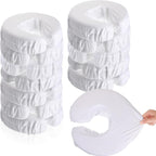 12 Pcs Face Cradle Covers for Massage Head Rest Microfiber Reusable Soft Thicker Massage Table Face Covers Oil Proof Headrest Cradle Sheets for Spa Beauty(White)