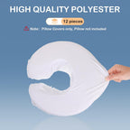 12 Pcs Face Cradle Covers for Massage Head Rest Microfiber Reusable Soft Thicker Massage Table Face Covers Oil Proof Headrest Cradle Sheets for Spa Beauty(White)