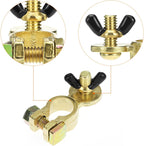 Brass Marine Grade Battery Terminal Top Post, 4 Pairs Battery Terminal Connectors, Battery Terminal Clamps for Boat Car RV, Fit All Standard Top of Post Batteries, 4 Positive + 4 Negative