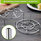 Steam Rack, 3-7/8" and 1-5/8" Tall Trivet for Instant Pot 6 Qt and 8 Qt, Heavy Duty 18/8 Stainless Steel Steamer Rack Fit Pressure Cooker