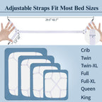 Adjustable Elastic Sheet Straps Fasteners White 4Pcs and 2Pcs