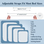 Adjustable Elastic Sheet Straps Fasteners White 4Pcs and 2Pcs