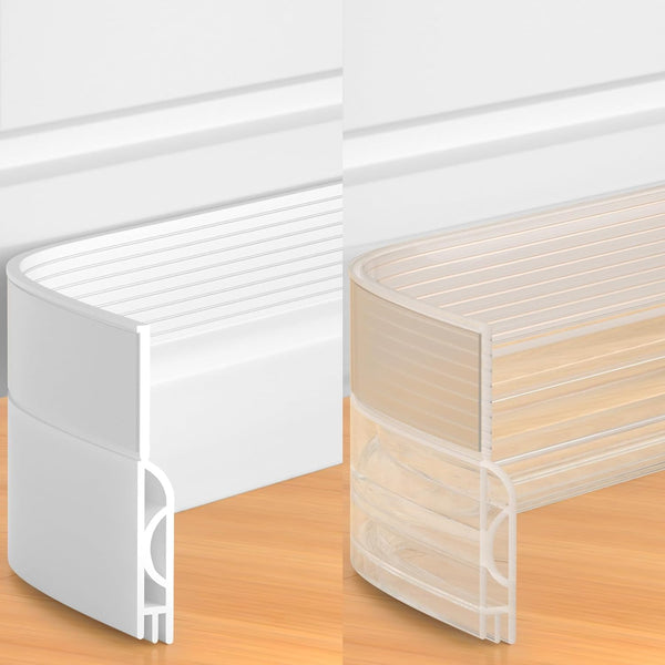 39 Inch Door Draft Stopper 2 Pack White & Transparent