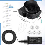 Landhoow Christmas Inflatable Replacement Fan Blower 12v 1.5a Air Blower Fan for Inflatables with 6 Adapter LED Lights Waterproof for Halloween Outdoor Yard Decorations