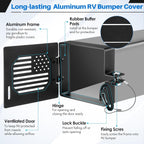 Landhoow 2 Pack RV Bumper End Cap, 4" Aluminum Square Camper Bumper Cover Plug with No Insect Vent Holes, RV Sewer Hose Storage Cap, Motorhome Outdoor Travel Trailer Accessories Must Haves (Black)