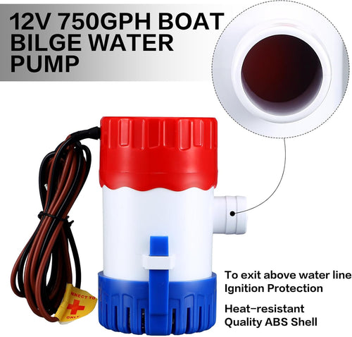 12V Boat Bilge Pump with Float Switch for Marine Use