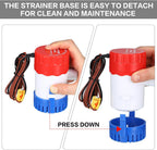 Landhoow Bilge Pump 12V with Float Switch Bilge for Boats DC 12V 24V 32V Portable Marine Electric Boat Water Pump(750 Gph)