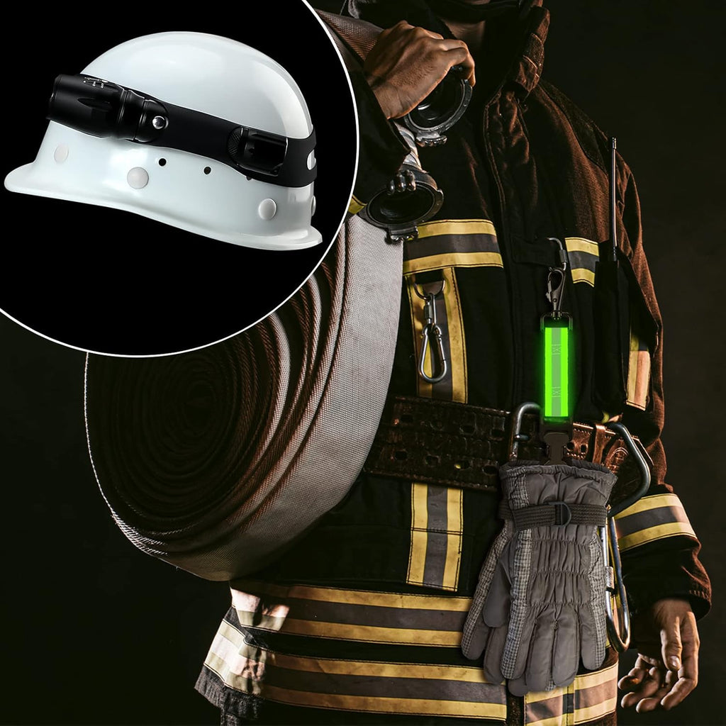 4 Pcs Firefighter Tools Include 2 Firefighter Helmet Band 2 Glove Strap Holder Fire Helmet Band Glove Safety Strap with Reflective Trim Fire Accessories