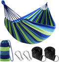 Cotton Hammock Portable Camping Hammocks for Hanging Sturdy Garden Comfortable Fabric Hammock with Tree Straps Up to 660lbs with Travel Bag for Camping Outdoor/Indoor Patio Backyard