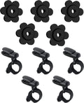 HOOSUN 10 Pack Garden Flags Clips And Stoppers,Tiger Clips For Garden Flag Holder,Rubber Stoppers Yard Flag Holder Clip for Small Flags Pole 4th of July Accessories