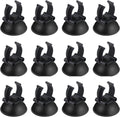 12 Pack Aquarium Suction Cups with Clip Black,for 1" Standard Aquarium Heater, Tubing Hose, Plant Fish Tank