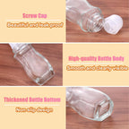 2PCS Glass Empty Roller Bottles with Plastic Roller Ball, Deodorant Roll On Bottles Containers Leak Proof Massage Roller Ball Bottles with Cap For Essential Oils Perfume Cosmetics (30ml+50ml)