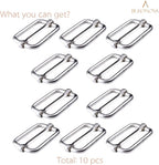 Adjtable Slide Buckle 1 Inch Triglide Slides Metal Webbing Slider For Strap Belt Backpack Handbag DIY (10 Pieces, Silver Color)