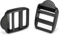 CooBigo 12 Pack Plastic Ladder Lock Buckles, 1" Ladder Slider Buckle for Backpack Strap Nylon Webbing Clip Replacement, Outdoor Camping Gear Sleeping Bag Tent Tie Down Strap Accessories (Black)