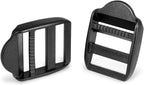 CooBigo 12 Pack Plastic Ladder Lock Buckles, 1" Ladder Slider Buckle for Backpack Strap Nylon Webbing Clip Replacement, Outdoor Camping Gear Sleeping Bag Tent Tie Down Strap Accessories (Black)