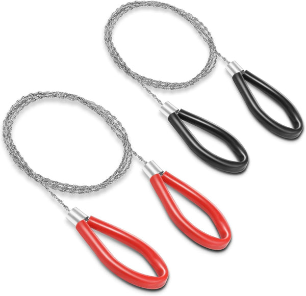 2pcs Cable Wire Saw for PVC, Stainless Steel Pocket Chainsaw Rope Backpack Gear, 31.3