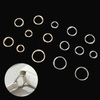 16 Pcs Spring O Ring Clips, Metal Key Ring Clips, Round Carabiner Clip, Small Keychain Clip for Keys, Buckle, Handbag, Bag Purse, Mini Keyring, Replacement Paracord Keychain (Gold, Silver)