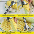 Corn Peeler,304 Stainless Steel Corn Stripper Corn Kernel Remover Tool