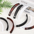 9 Pcs Banana Clips,Banana Hair Clips Ponytail Hair Holder for Long Thick and Curly Hair Women Girls(Brown,Black,White)
