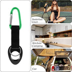 Durable Silicone Water Bottle Holder Hook Carrier with Carabiner Clip & Key Ring, Fits Any 12oz, 17oz and 25oz Water Bottles for Outdoor Activities Camping Hiking Traveling or Daily Use