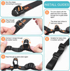 CooBigo 6 Pcs Ladder Slider Buckles+6 Pcs Tri glide Slider for Backpack Strap Clips, Plastic Clips for Straps Adjuster, Backpack Clips for 1 Inch webbing strap.