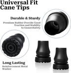 Cane Tips 5/8 inch Heavy Duty, 2 Pack Walking Cane Tips Rubber Cane Tip Replacement Rubber Tips for Canes, Crutch, Cane Foot, Walking Sticks