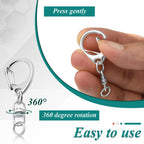 25 Pack Lobster Claw Clasps Keychain Kit, Silver Keychain Clip with Swivel Snap Hooks, Bulk Key Chain Clasps for Crafts DIY Making
