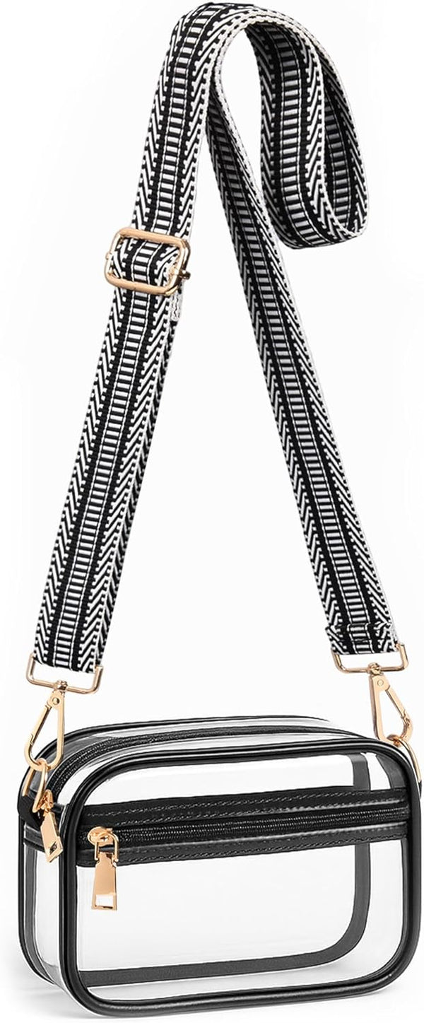 Clear Crossbody Bag Stadium Approved, Clear Purses for Women, Small Stadium Bag for Events Concerts Sports Fans