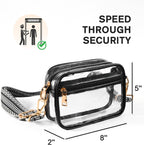 Clear Crossbody Bag Stadium Approved, Clear Purses for Women, Small Stadium Bag for Events Concerts Sports Fans