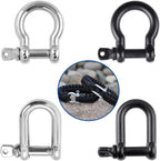 CooBigo Metal Silver Bow Shackle for Emergency Survival Paracord Bracelet Parachute