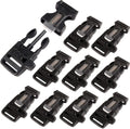 CooBigo 10Pack 3/4" (19mm) Fire Starter Survival Whistle Buckle Flint Scraper for Paracord Bracelet Key Lanyard Ourdoor Hiking Camping Backpack Bag Pets Collar DIY Travel Kits