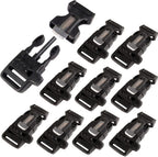 CooBigo 10Pack 3/4" (19mm) Fire Starter Survival Whistle Buckle Flint Scraper for Paracord Bracelet Key Lanyard Ourdoor Hiking Camping Backpack Bag Pets Collar DIY Travel Kits
