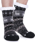 Mens Slipper Fuzzy Socks Fluffy Winter Cabin Cozy Warm Soft Fleece Thick Comfy Gift Socks with Grips