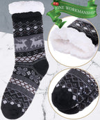 Mens Slipper Fuzzy Socks Fluffy Winter Cabin Cozy Warm Soft Fleece Thick Comfy Gift Socks with Grips