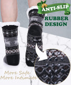 Mens Slipper Fuzzy Socks Fluffy Winter Cabin Cozy Warm Soft Fleece Thick Comfy Gift Socks with Grips
