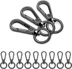 1/2 Inch Lobster Claw Clasp Swivel Snap Hook for Purse, 12 Pack Metal Swivel Lobster Clasps Purse Bag Strap Hardware Making Lanyard Hooks Keychain Clip, GunBlack