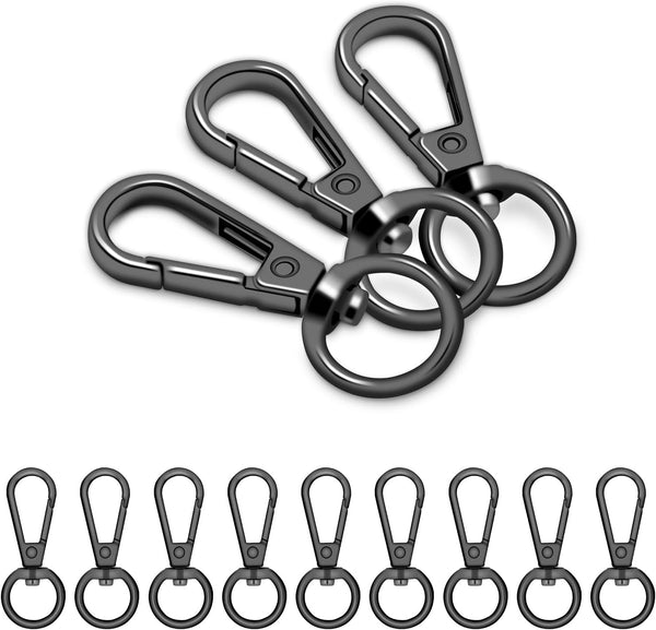 1/2 Inch Lobster Claw Clasp Swivel Snap Hook for Purse, 12 Pack Metal Swivel Lobster Clasps Purse Bag Strap Hardware Making Lanyard Hooks Keychain Clip, GunBlack