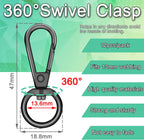 1/2 Inch Lobster Claw Clasp Swivel Snap Hook for Purse, 12 Pack Metal Swivel Lobster Clasps Purse Bag Strap Hardware Making Lanyard Hooks Keychain Clip, GunBlack