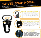 6 Pack Paracord Lanyard Accessories 1" Rifle Sling Clips Metal Swivel Snap Hook Keychain Carabiner Key Chain for Keyrings (Black)