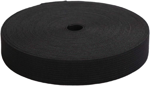 1 Inch by 20 Yard Black Heavy Stretch High Elasticity Elastic Spool Knit Elastic Bands for Sewing