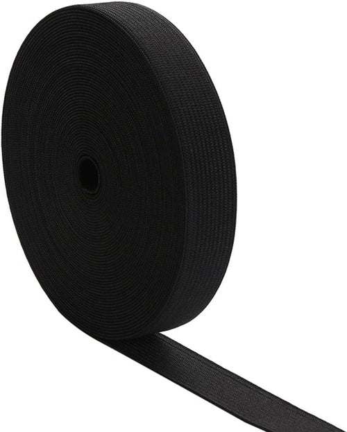 1 Inch by 20 Yard Black Heavy Stretch High Elasticity Elastic Spool Knit Elastic Bands for Sewing