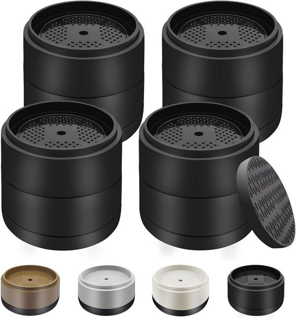 Heavy Duty Round Furniture Risers (1+1 Inch, Black, 4 Pack)