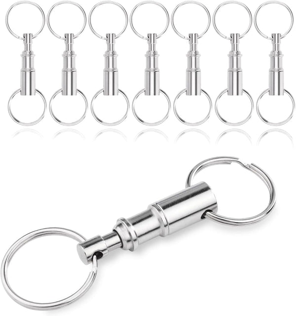 CooBigo 8 Pack Detachable Keychain Quick Release Key Chain, Pull Apart Key Chain for Outdoor Active Backpack Key Holder kits