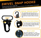 6 Pack Paracord Lanyard Accessories 1-1/4" Rifle Sling Clips Metal Swivel Snap Hook Keychain Carabiner Key Chain for Keyrings (Black)