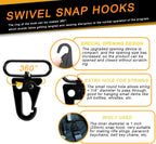 6 Pack Paracord Lanyard Accessories 1-1/2" Rifle Sling Clips Metal Swivel Snap Hook Keychain Carabiner Key Chain for Keyrings (Black)