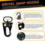 6 Pack Paracord Lanyard Accessories 3/4" Rifle Sling Clips Metal Swivel Snap Hook Keychain Carabiner Key Chain for Keyrings (Black)