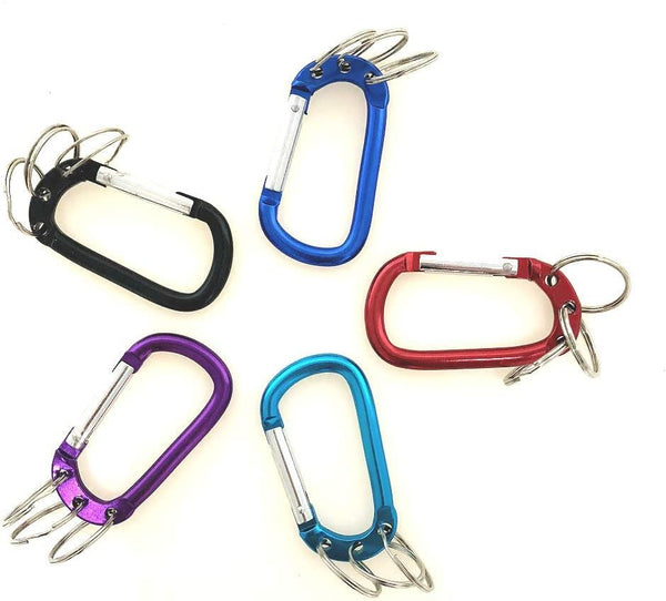 Aluminum D-Shaped Carabiner Buckle With 3 Keychian Clip Spring Carabiner Hook Snap Key Chain