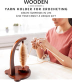 Magnetic Yarn Holder for Crocheting with Bear Shape– 360° Spinning Spindle for Tangle-Free Yarn Ball Holder Spinner, Solid Wood Construction, Ideal for Knitting & Crochet Projects