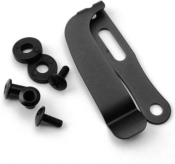 A Set Black Belt Clip Knife Sheath, Metal Kydex Holster Waist Clips, Kydex Knife Sheath Kit, Knife Clip Replacement, Metal Belt Clip for Knife Sheaths, Holster Making