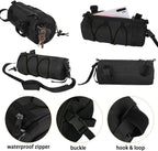 2.5L Bike Handlebar Bag, Waterproof Bicycle Accessories, Bike Frame Front Pouch with Zipper and Shoulder Strap